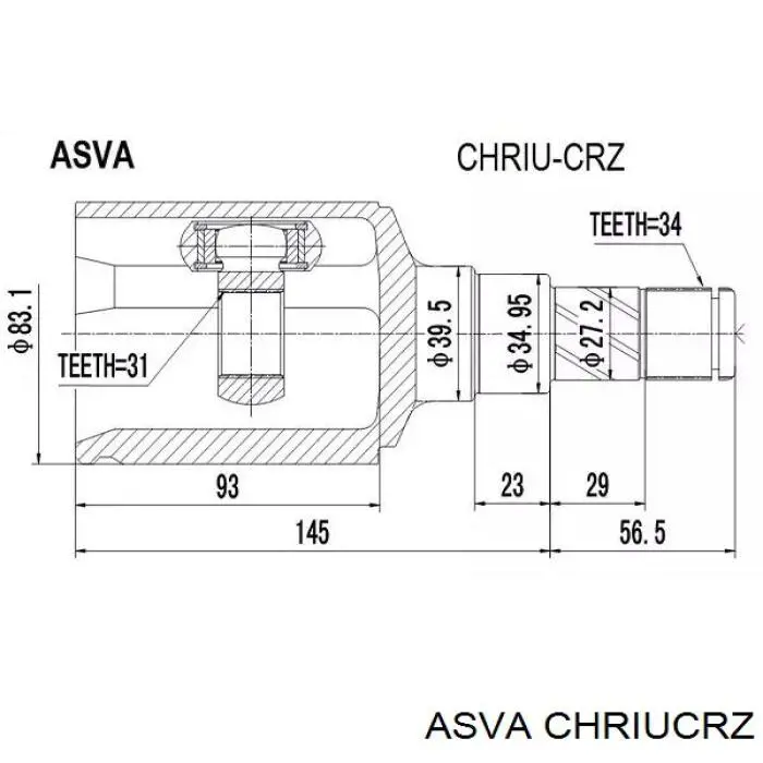 Przegub homokinetyczny przedni wewnętrzny Chevrolet Cruze sedana (J300) (2009 - 2026) cena, od 83,11 USD