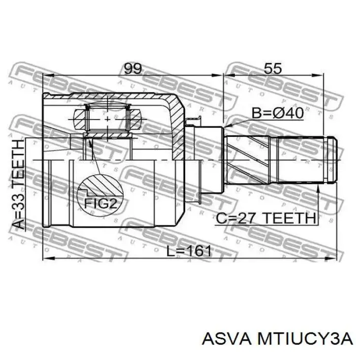 Do koszyka Q1310653 Q-fix Przegub homokinetyczny wewnętrzny przedni prawy