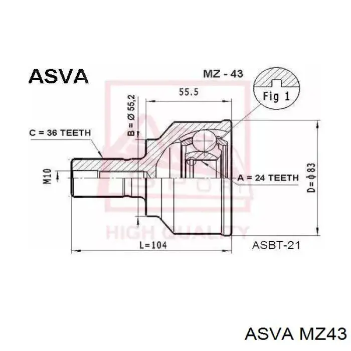 Przegub homokinetyczny przedni zewnętrzny Mazda GR282560X cena, od 31,31 USD