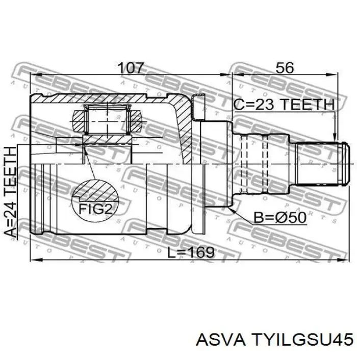 Przegub homokinetyczny wewnętrzny przedni lewy Toyota Highlander I HYBRID SUV (U2) (2005 - 2007) cena, od 195,31 USD