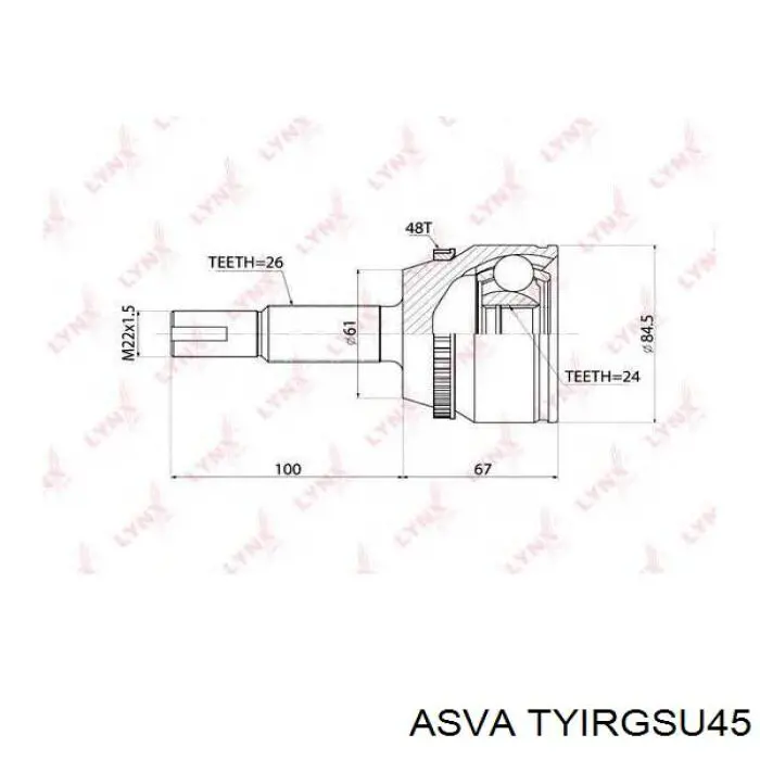 Przegub homokinetyczny wewnętrzny przedni prawy Toyota 430300W050 cena, od 46,90 USD