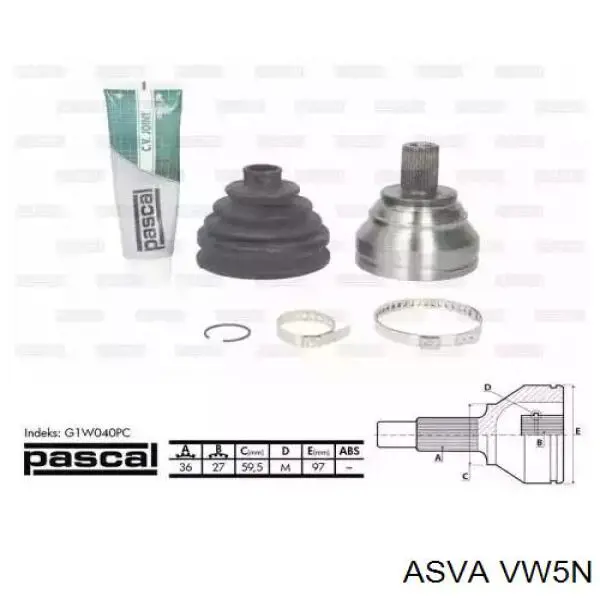 Do koszyka VW5N Asva Przegub homokinetyczny przedni zewnętrzny