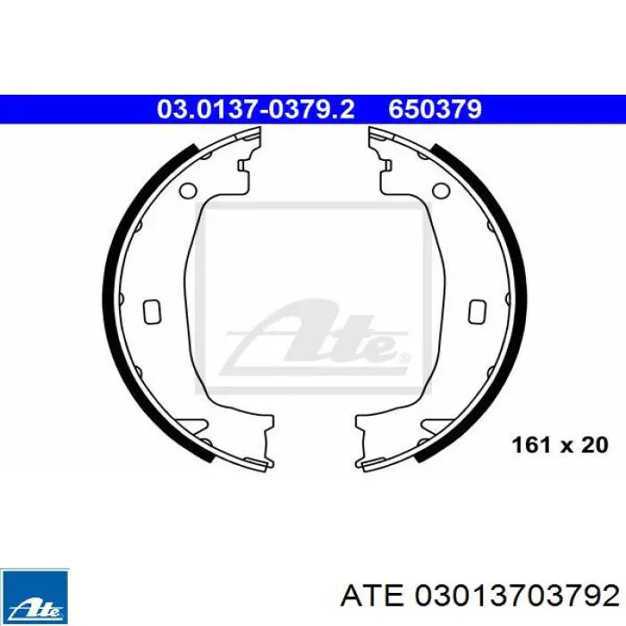 03013703792 ATE Klocki hamulca ręcznego