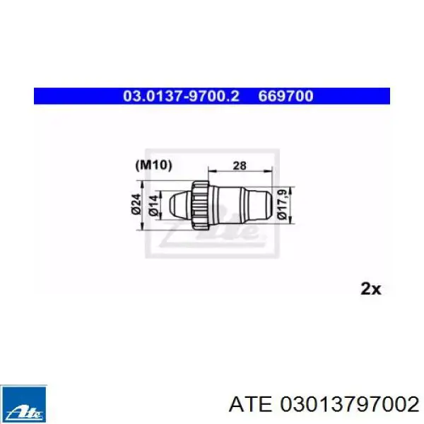 03013797002 ATE Samoregulator szczęk hamulcowych (zestaw naprawczy)