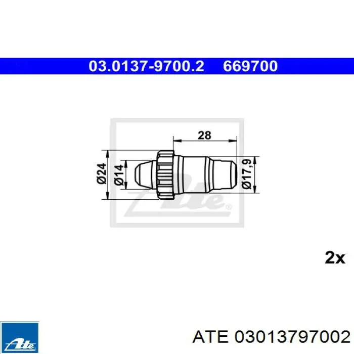 03013797002 ATE Samoregulator szczęk hamulcowych (zestaw naprawczy)
