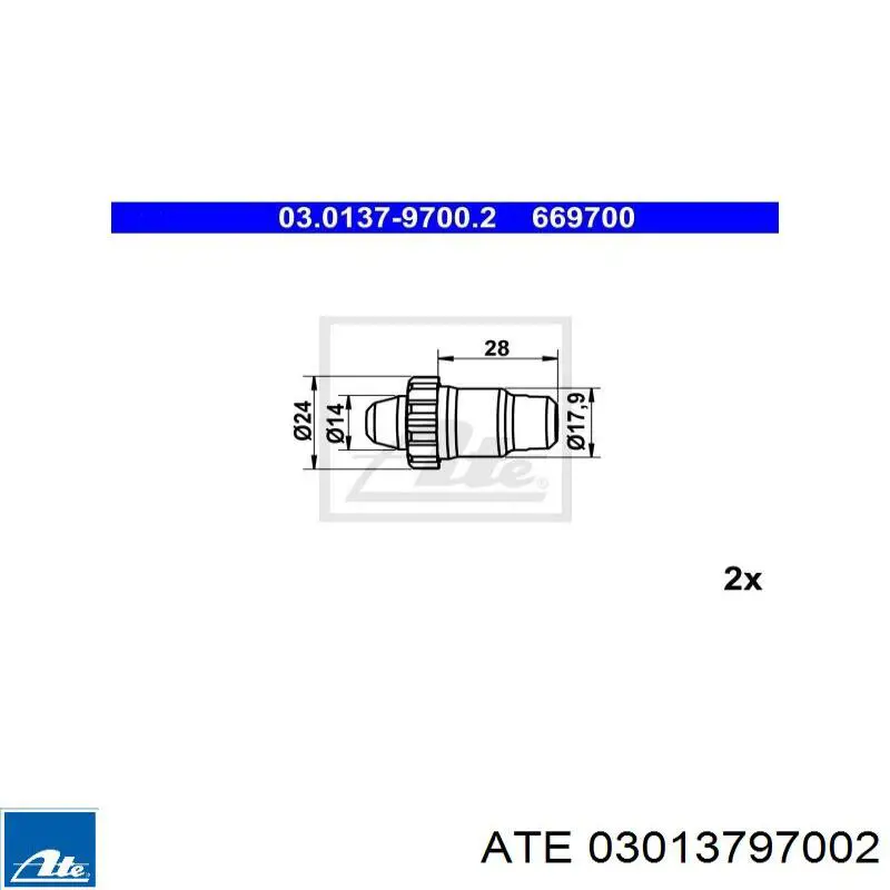 Do koszyka 03013797002 ATE Samoregulator szczęk hamulcowych (zestaw naprawczy)