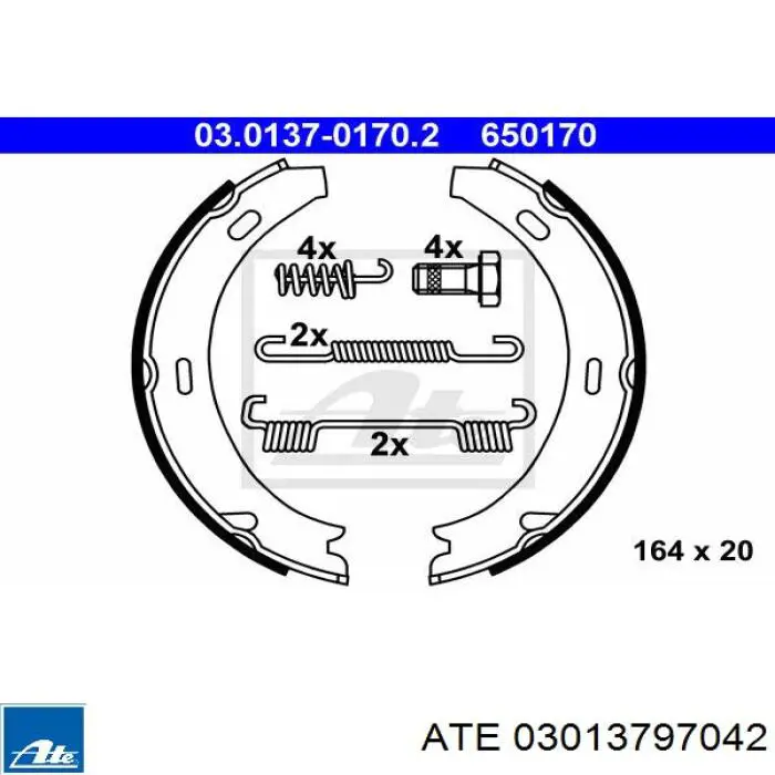 Mechanizm rozpierający szczęki hamulca ręcznego (postojowego) ATE 03013797042 cena, od 13,71 USD