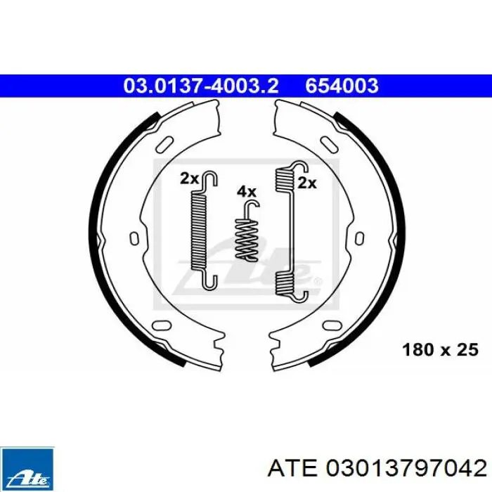 Do koszyka 03013797042 ATE Mechanizm rozpierający szczęki hamulca ręcznego (postojowego)