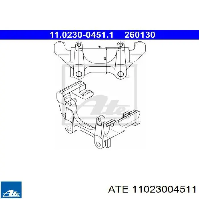 Jarzmo zacisku hamulcowego przedniego ATE 11023004511 cena, od 41,66 USD