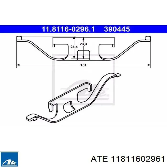 Zestaw sprężyn do mocowania tylnych klocków tarczowych ATE 11811602961 cena, od 8,97 USD