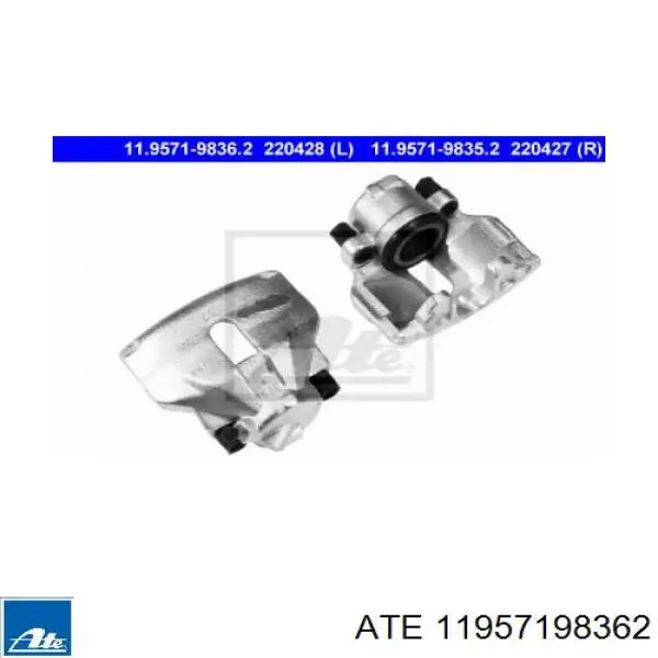 Zacisk hamulcowy przedni lewy ATE 11957198362 cena, od 55,36 USD