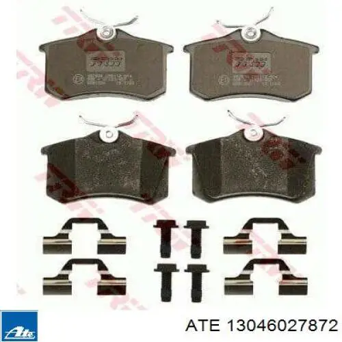 Okładziny (klocki) do hamulców tarczowych tylne ATE 13046027872 cena, od 7,66 USD