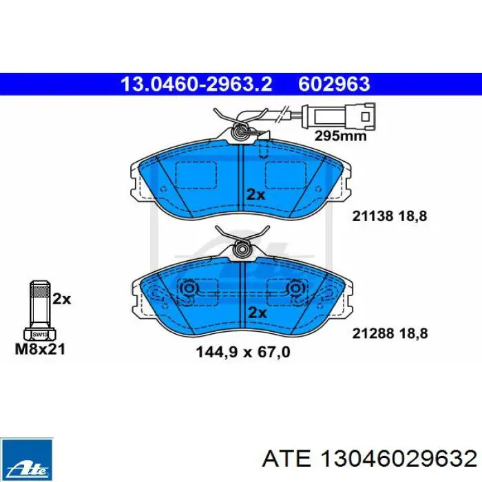 Klocki hamulcowe przednie tarczowe ATE 13046029632 cena, od 40,68 USD