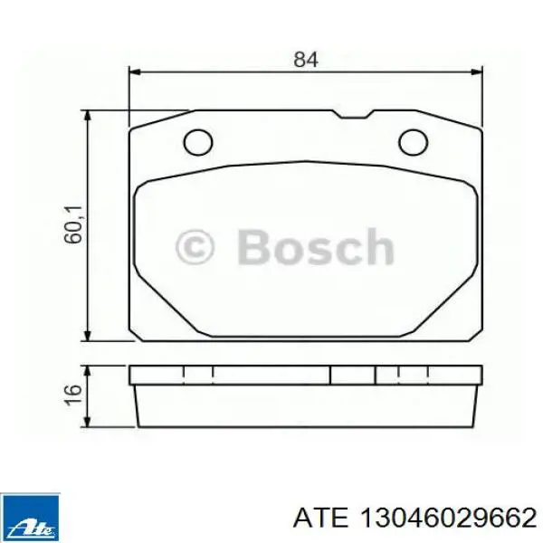 Do koszyka 13046029662 ATE Klocki hamulcowe przednie tarczowe