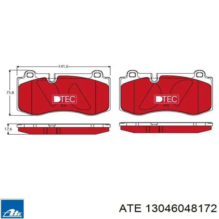 Klocki hamulcowe przednie tarczowe ATE 13046048172 cena, od 35,79 USD