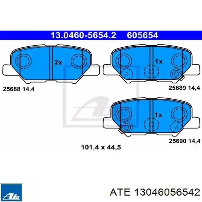 13.0460-5654.2 ATE okładziny (klocki do hamulców tarczowych tylne)