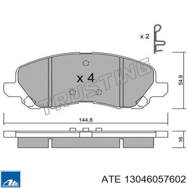 Klocki hamulcowe przednie tarczowe ATE 13046057602 cena, od 25,53 USD