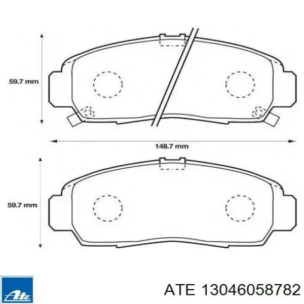 Do koszyka 13046058782 ATE Klocki hamulcowe przednie tarczowe