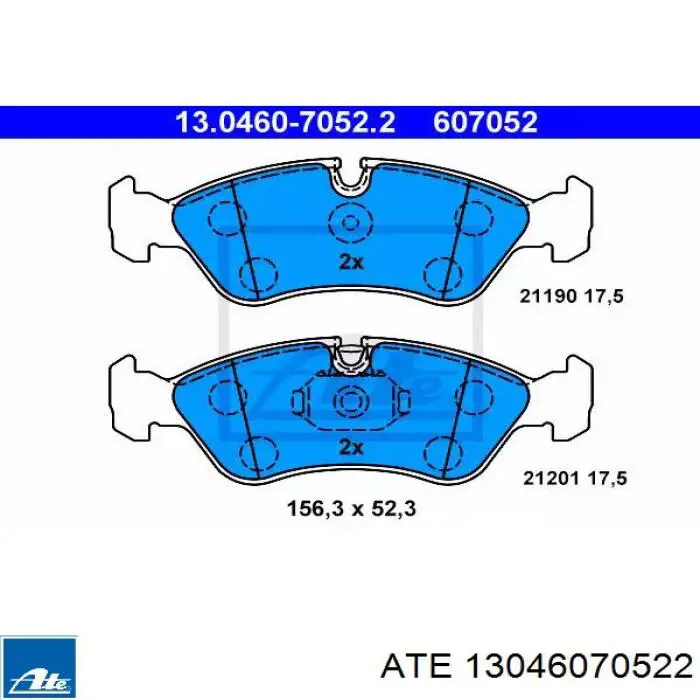 Klocki hamulcowe przednie tarczowe ATE 13046070522 cena, od 26,33 USD