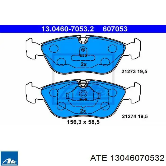 Klocki hamulcowe przednie tarczowe ATE 13046070532 cena, od 28,90 USD
