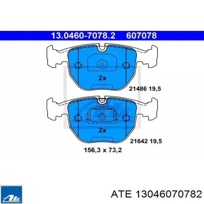 Klocki hamulcowe przednie tarczowe ATE 13046070782 cena, od 31,23 USD