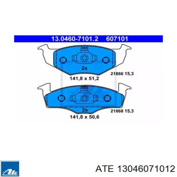 Klocki hamulcowe przednie tarczowe ATE 13046071012 cena, od 22,83 USD