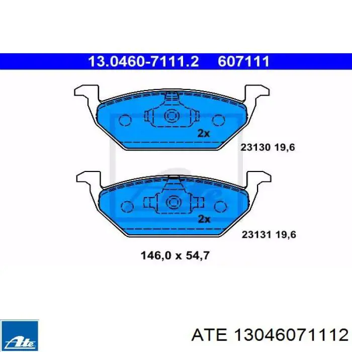 Klocki hamulcowe przednie tarczowe ATE 13046071112 cena, od 43,90 USD