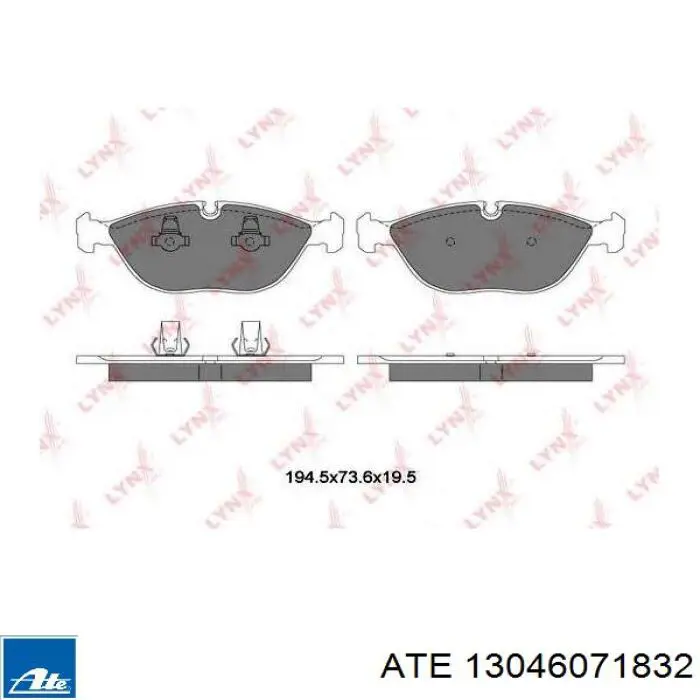 Do koszyka 13046071832 ATE Klocki hamulcowe przednie tarczowe
