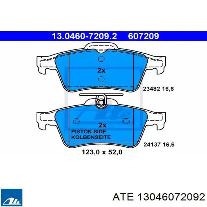 Okładziny (klocki) do hamulców tarczowych tylne ATE 13046072092 cena, od 22,89 USD
