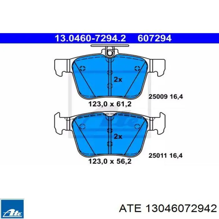13.0460-7294.2 ATE okładziny (klocki do hamulców tarczowych tylne)