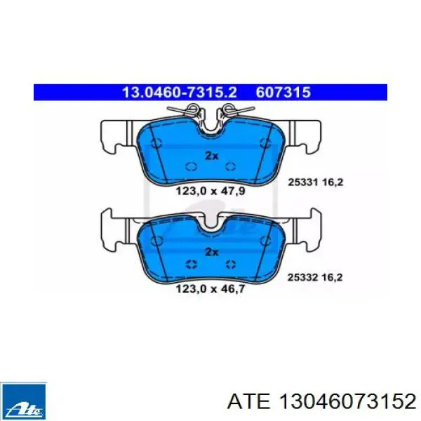 13.0460-7315.2 ATE okładziny (klocki do hamulców tarczowych tylne)