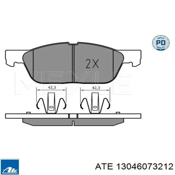 Klocki hamulcowe przednie tarczowe ATE 13046073212 cena, od 44,94 USD
