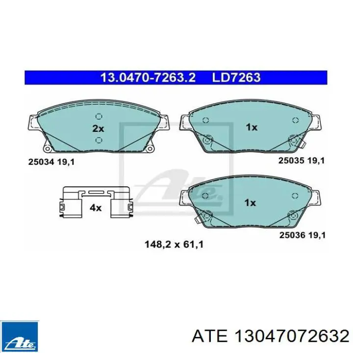 Klocki hamulcowe przednie tarczowe ATE 13047072632 cena, od 55,85 USD