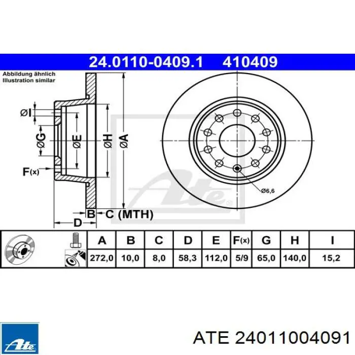 BS-9624C Optimal tarcza hamulcowa tylna