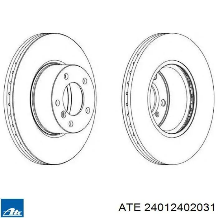 Tarcza hamulcowa przednia ATE 24012402031 cena, od 68,73 USD