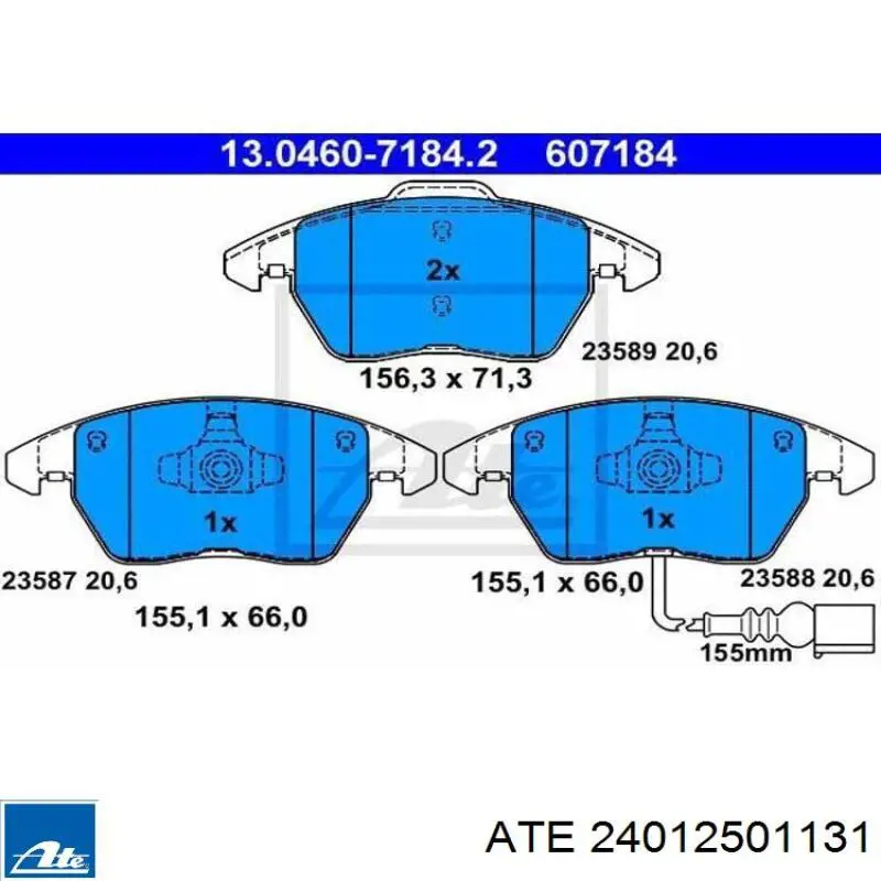 Do koszyka 24012501131 ATE Tarcza hamulcowa przednia