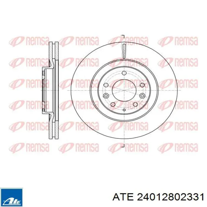 Tarcza hamulcowa przednia ATE 24012802331 cena, od 77,46 USD