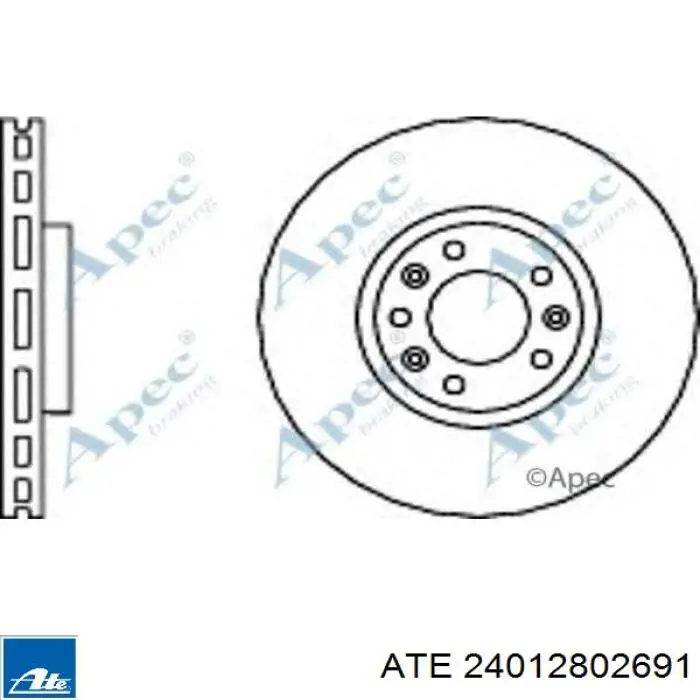 Tarcza hamulcowa przednia ATE 24012802691 cena, od 62,63 USD