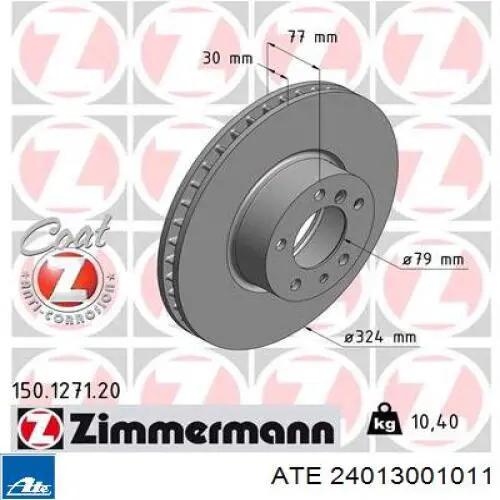 Do koszyka 24013001011 ATE Tarcza hamulcowa przednia