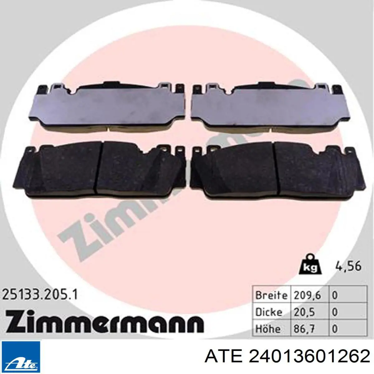 24013601262 ATE Tarcza hamulcowa przednia