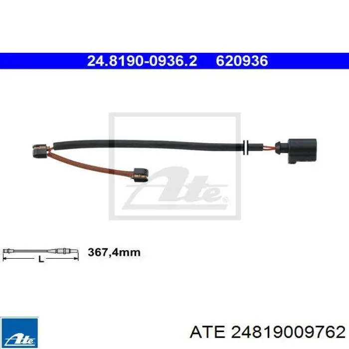 Czujnik zużycia klocków hamulcowych przedni VAG 4M0615121A cena, od 7,89 USD