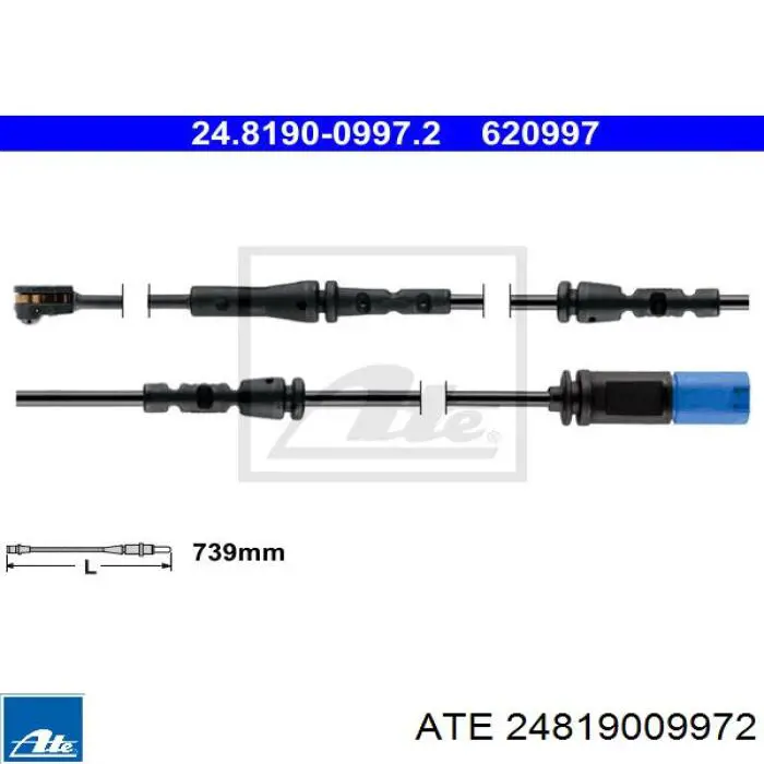 24.8190-0997.2 ATE czujnik abs tylny