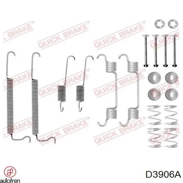 D3906A Autofren zestaw montażowy szczęk hamulcowych tylnych
