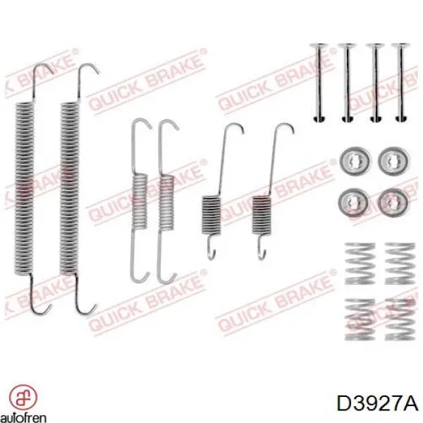 D3927A Autofren zestaw montażowy szczęk hamulcowych tylnych