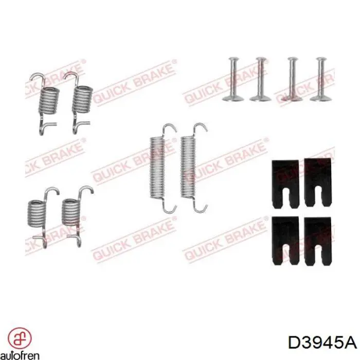 Zestaw montażowy szczęk hamulcowych tylnych Autofren D3945A cena, od 9,06 USD
