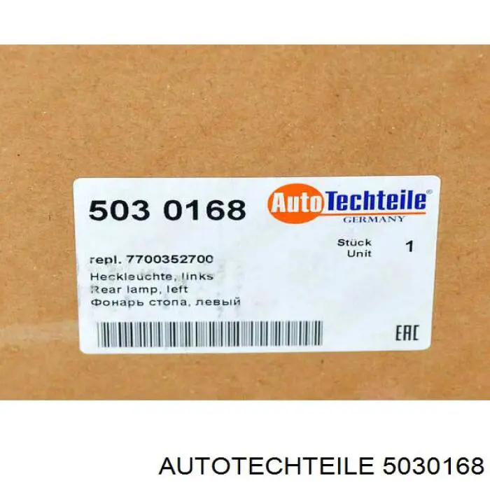 Lampa zespolona tylna lewa Autotechteile 5030168 cena, od 61,08 USD