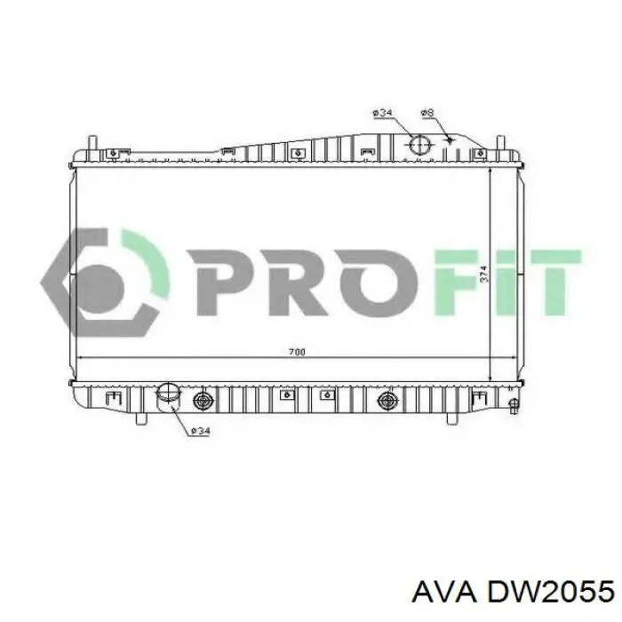 Chłodnica silnika AVA DW2055 cena, od 143,79 USD