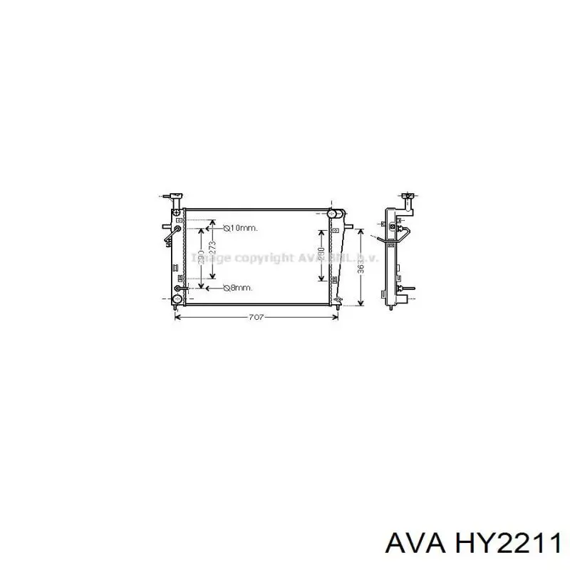 Chłodnica silnika AVA HY2211 cena, od 101,16 USD