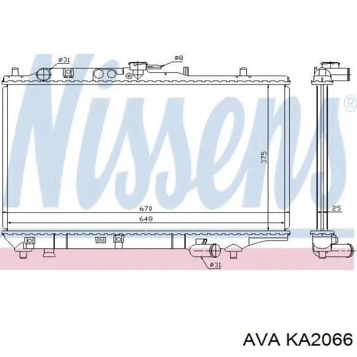 Do koszyka Chłodnica silnika KIA Sephia I FA