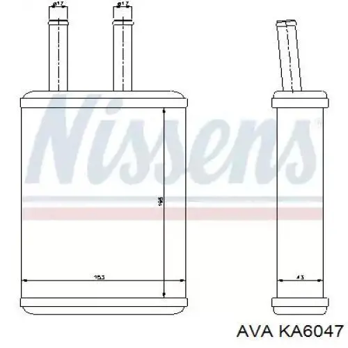 Chłodnica nagrzewnicy (ogrzewacza) AVA KA6047 cena, od 27,38 USD